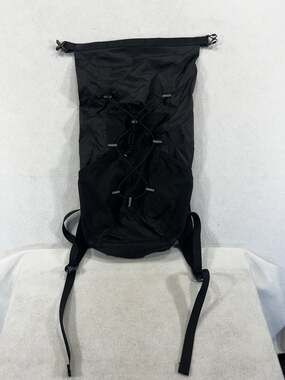 Black Roll Top Dry Bag Backpack Lightweight Hiking Camping Mesh Bungee 23"